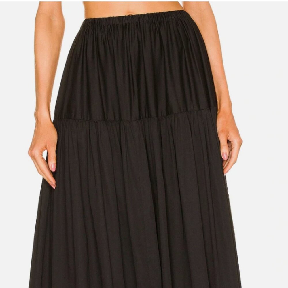 enza costa cotton tiered skirt black OS - MSRP 198